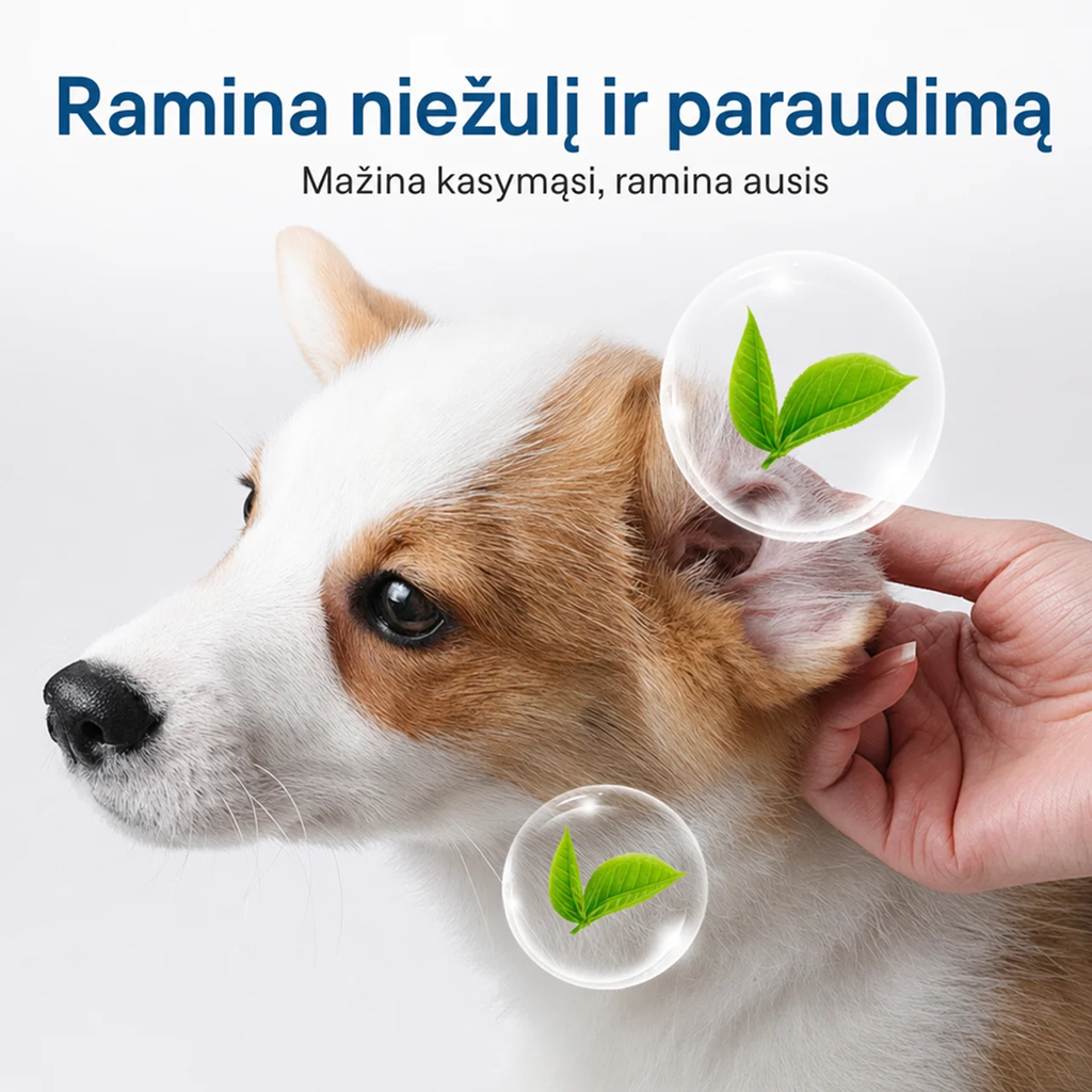 Gydomasis niežulį mažinantis ausų valiklis augintiniams