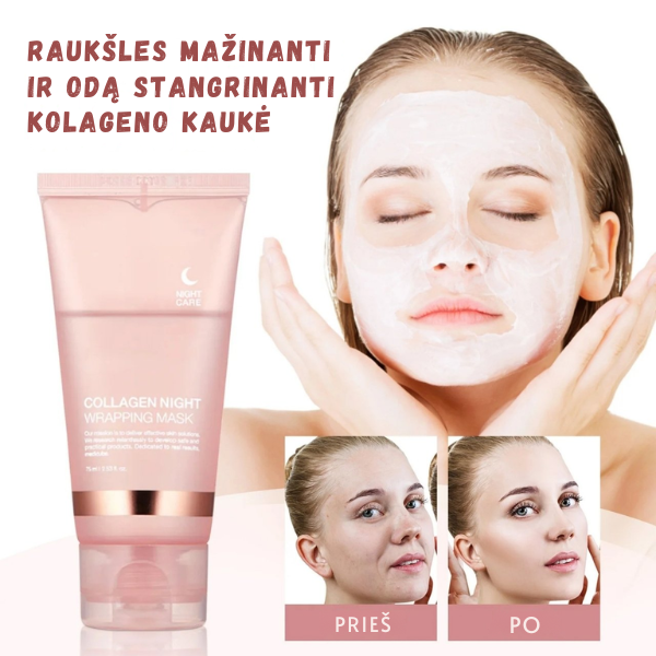 Raukšles mažinanti ir odą stangrinanti kolageno kaukė