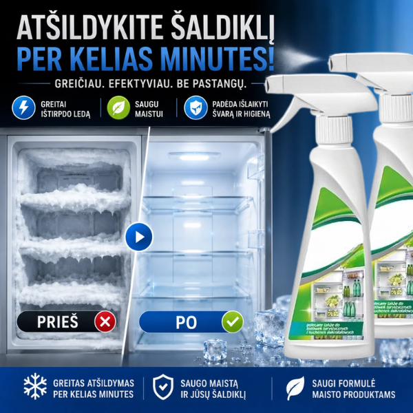 Pažangus šaldytuvo ir kameros purškiklis