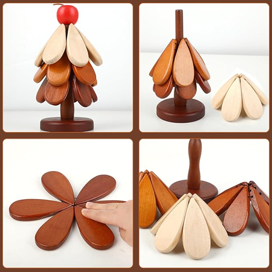 Natūralaus bambuko eglutė - padėkliukai