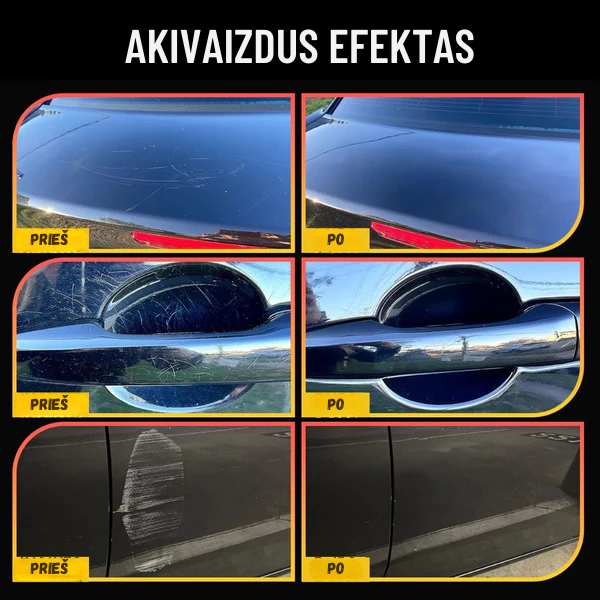 Priemonė automobilio įbrėžimams šalinti ir kėbului atnaujinti