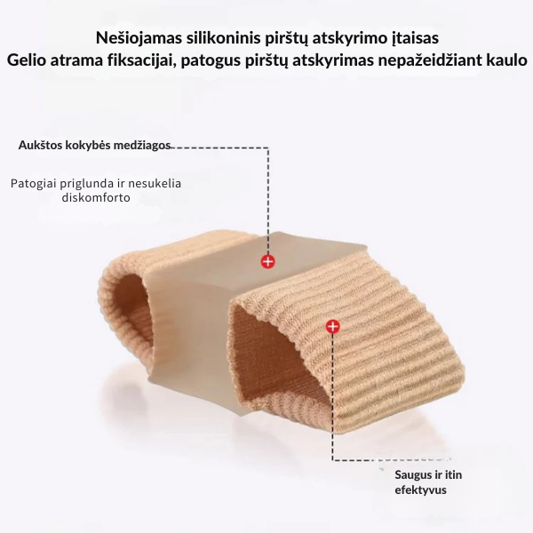 Korekcinis pirštų padėties atskirtukas natūraliai padėčiai atstatyti