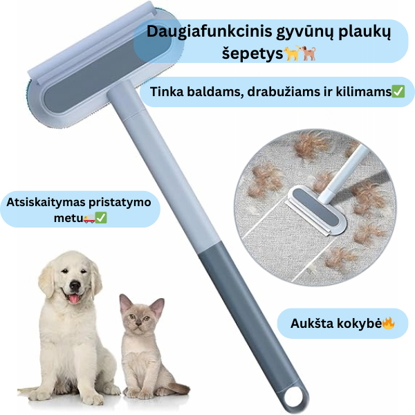 Daugiafunkcinis gyvūnų plaukų šepetys