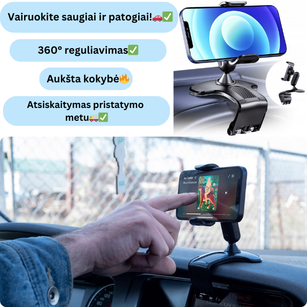 Daugiafunkcinis telefono laikiklis