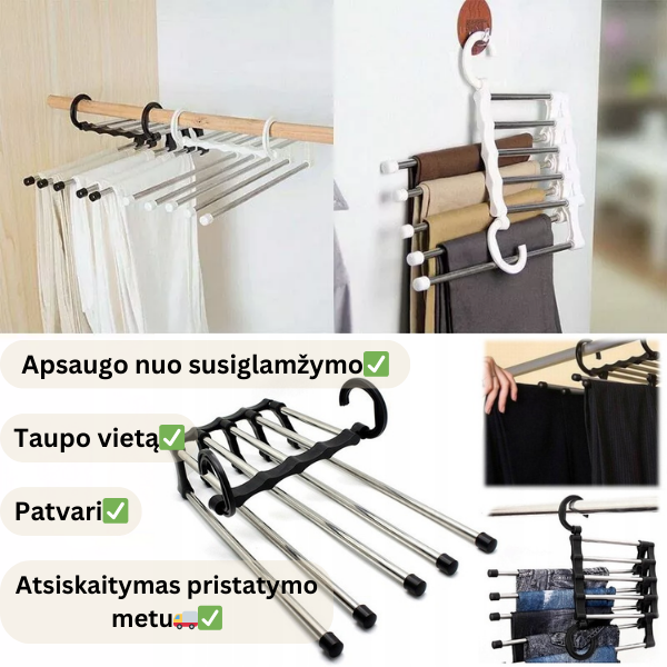 Multifunkcinė vietą taupanti drabužių pakaba - kabykla