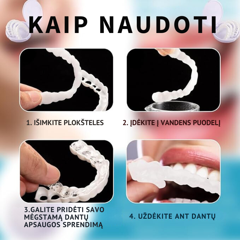 Kosmetinės dirbtinių dantų plokštelės