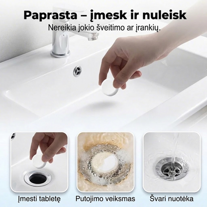Universalios tabletės kanalizacijos atkimšimui