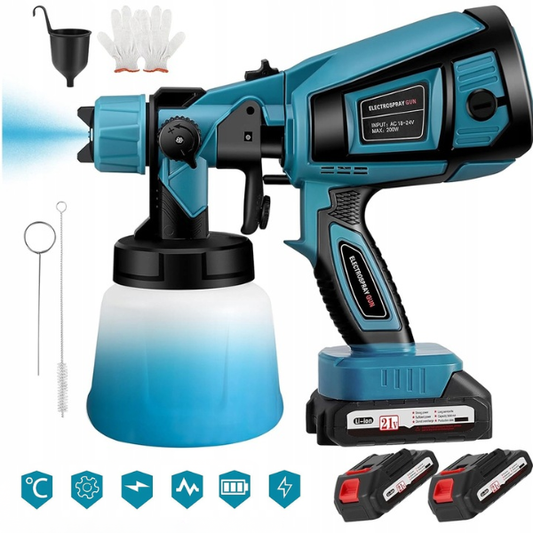 Efektyvus ir galingas akumuliatorinis dažų purkštuvas +2 akumuliatoriai