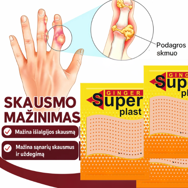 Pleistrai nuo podagros ir sąnarių skausmo