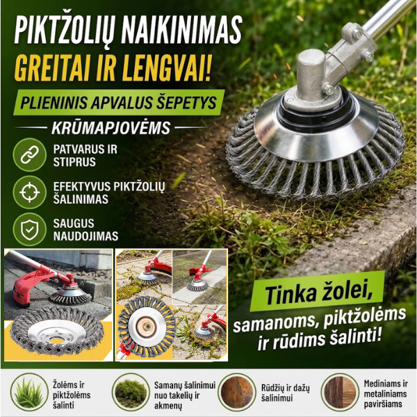 Universali ir susdėvėjimui atspari trimerio galva