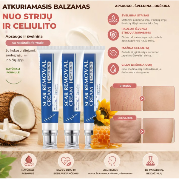 Odos netobulumus šalinantis kremas