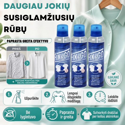 Pažangus purškiklis rūbų lyginimui