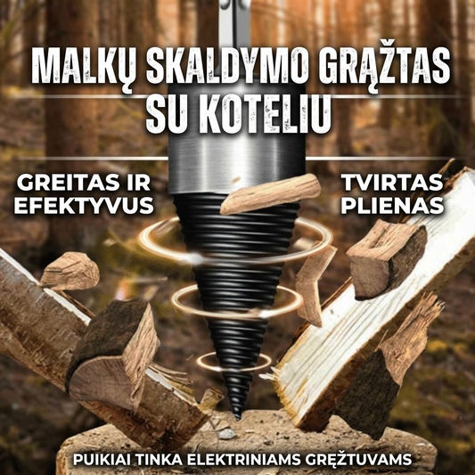 Efektyvus prietaisas medienos skaldymui