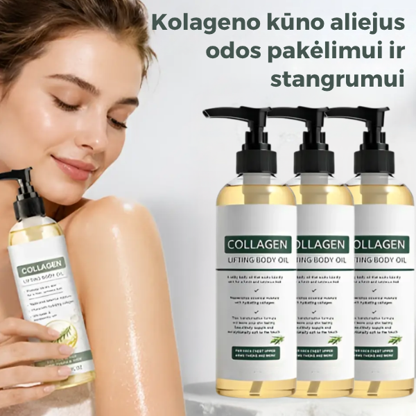 Kolageno kūno aliejus odos pakėlimui ir stangrumui