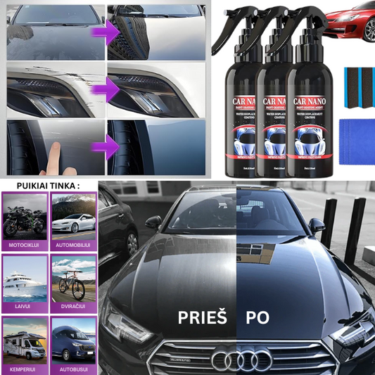3IN1 NANO purškalas automobilio kėbulo atnaujinimui bei priežiūrai
