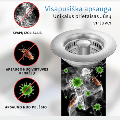 3in1 universalus kriauklės sietelis - filtras