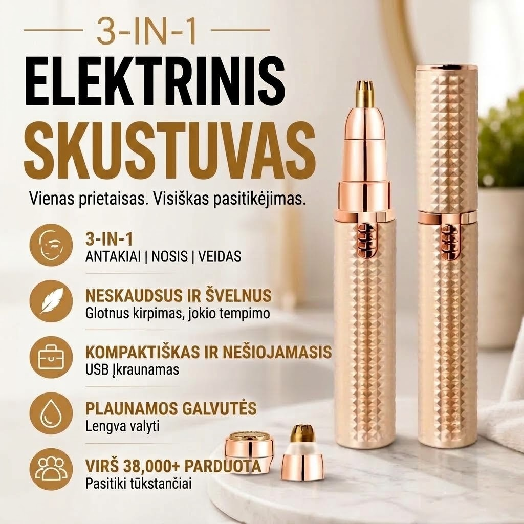 3in1 efektyvus ir kompaktiškas skustuvas
