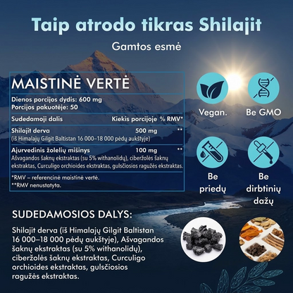 Shilajitas – stebuklingas originalus Himalajų maisto papildas
