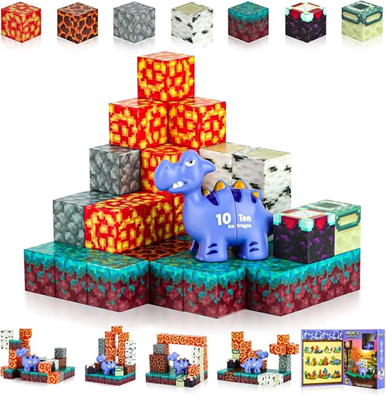 Magnetinių kaladėlių rinkinys MINECRAFT