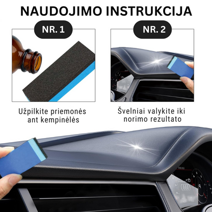 Automobilio plastikų dengimo-atnaujinimo priemonė