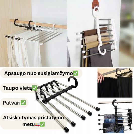 Multifunkcinė vietą taupanti drabužių pakaba - kabykla