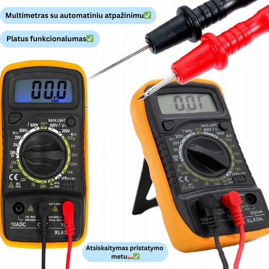 Kompaktiškas skaitmeninis multimetras - testeris su automatiniu atpažinimu
