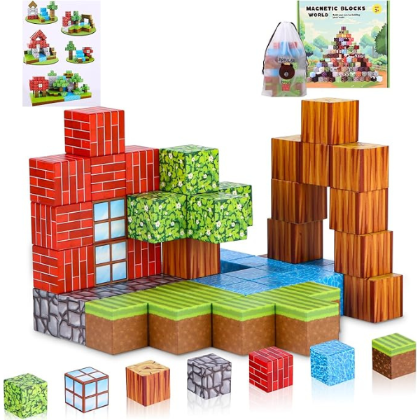 Magnetinių kaladėlių rinkinys MINECRAFT
