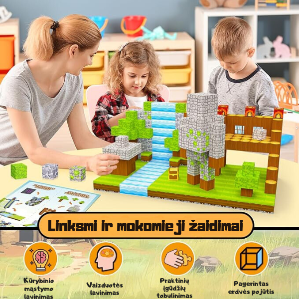 Magnetinių kaladėlių rinkinys MINECRAFT