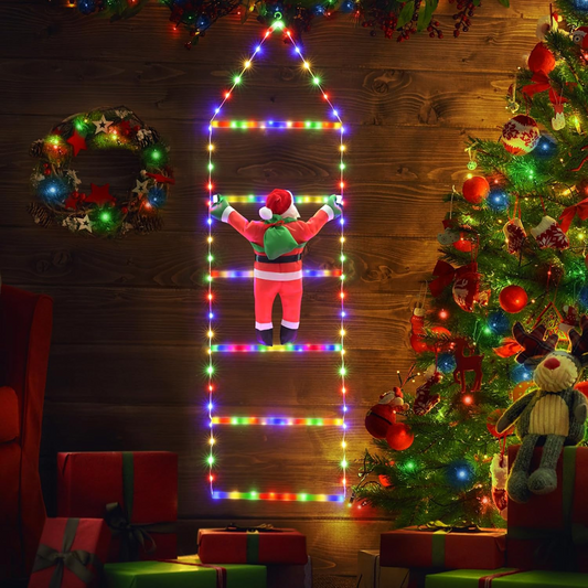 Kalėdinė dekoracija - Kalėdų senelis ant kopečių