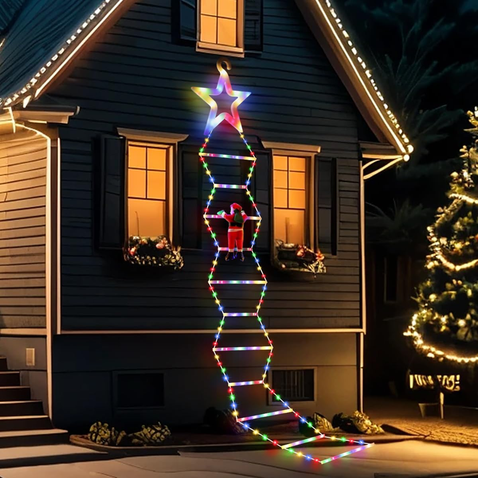 Kalėdinė dekoracija - Kalėdų senelis ant kopečių